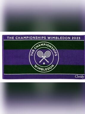 Wimbledon 2023 Christy Championship Towel NEW 100% Cotton 70 X 133 cm